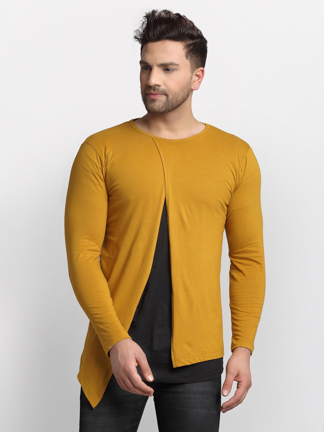 Rigo Men Mustard Slim Fit T-shirt
