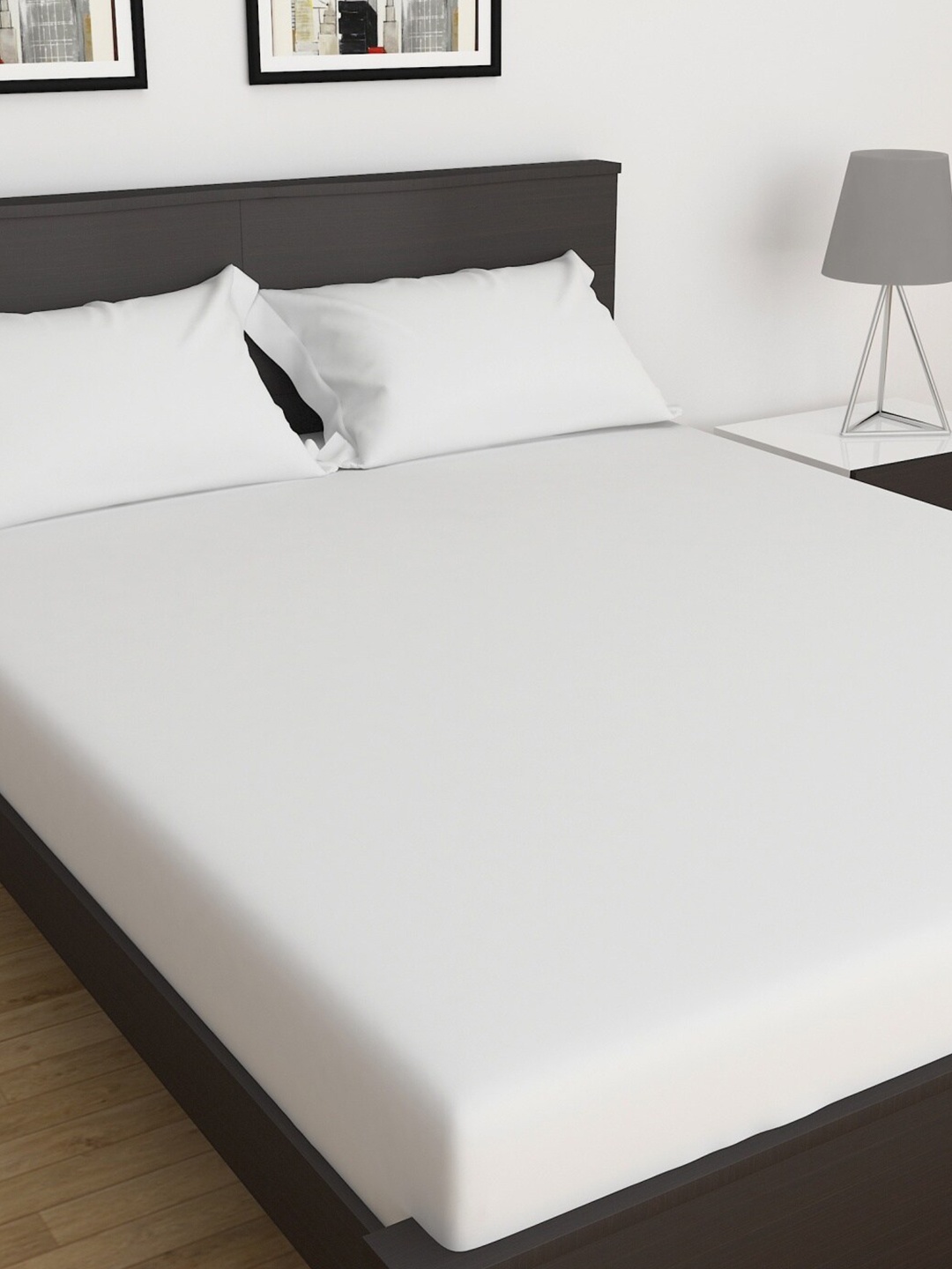 Home Centre Marshmellow Solid 3 Piece Cotton 154 TC King Size Fitted Bedsheet, White
Home Centre Marshmellow Solid 3 Piece Cotton 154 TC King Size Fitted Bedsheet, White