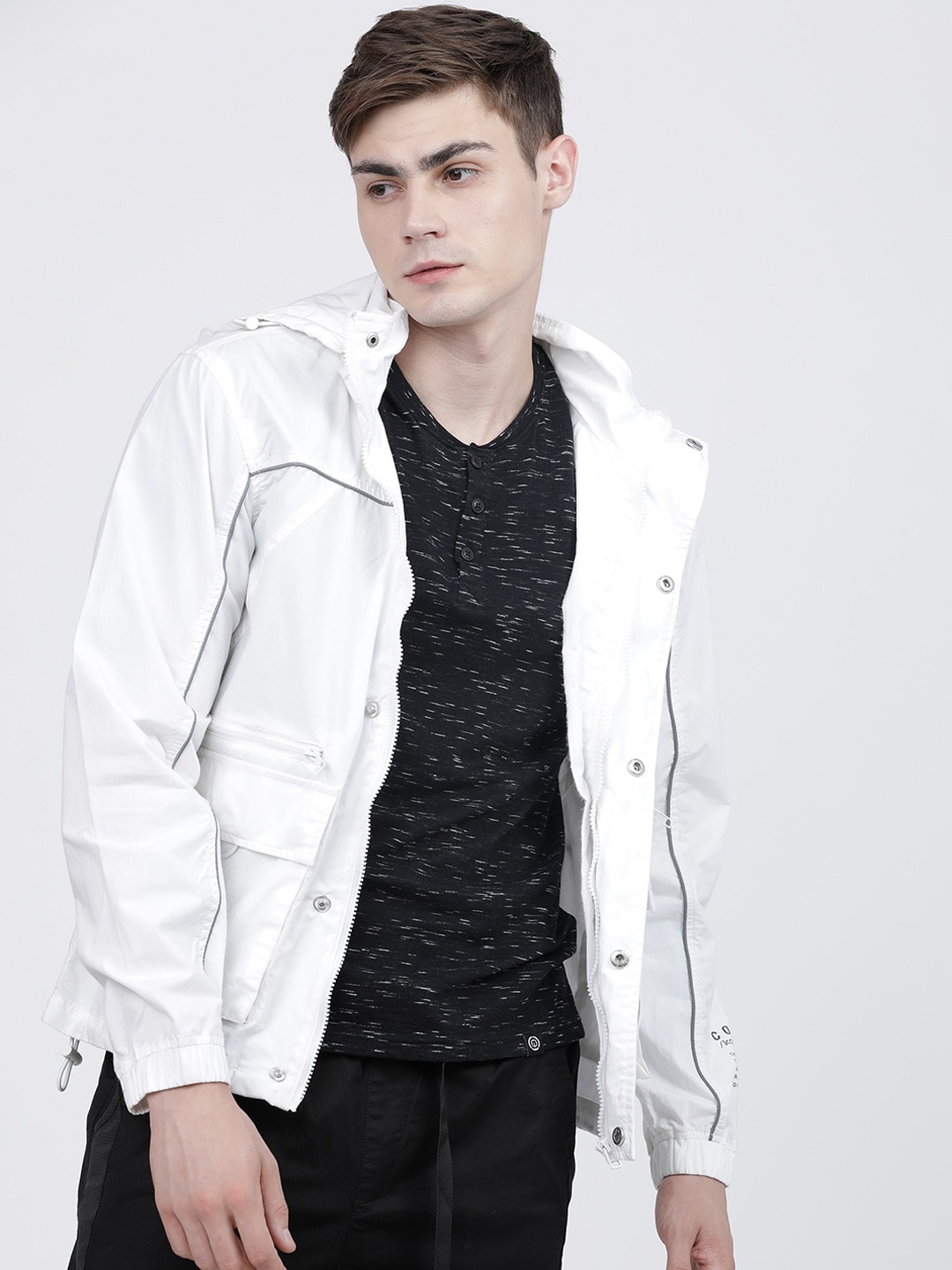 HIGHLANDER Men White Denim Jacket
