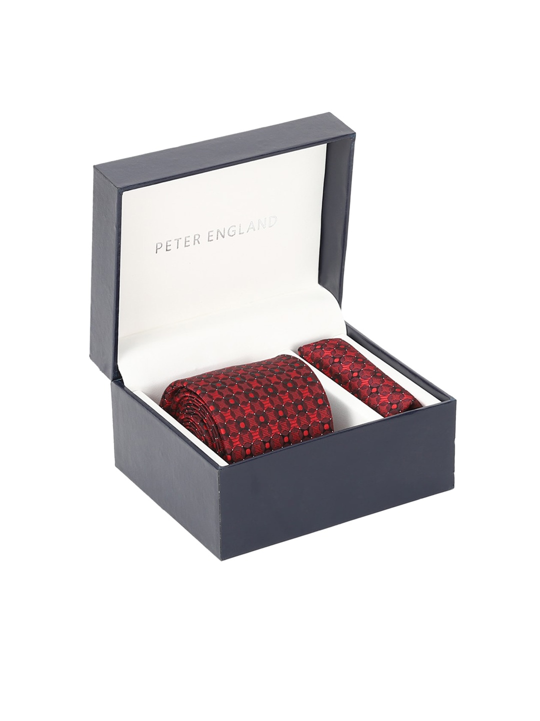 Peter England Men Maroon Self-Design Accessory Gift Set