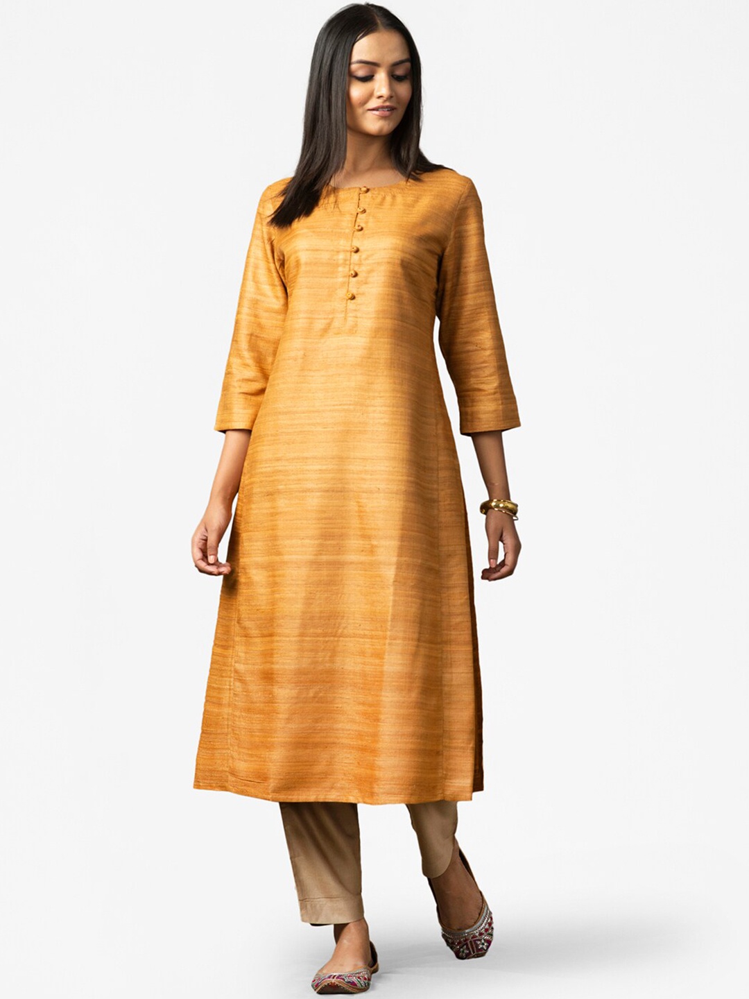 Fabindia Women Mustard Kurta