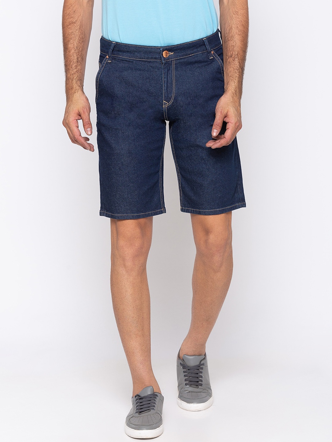 SPYKAR Men Blue Slim Fit Low-Rise Denim Shorts