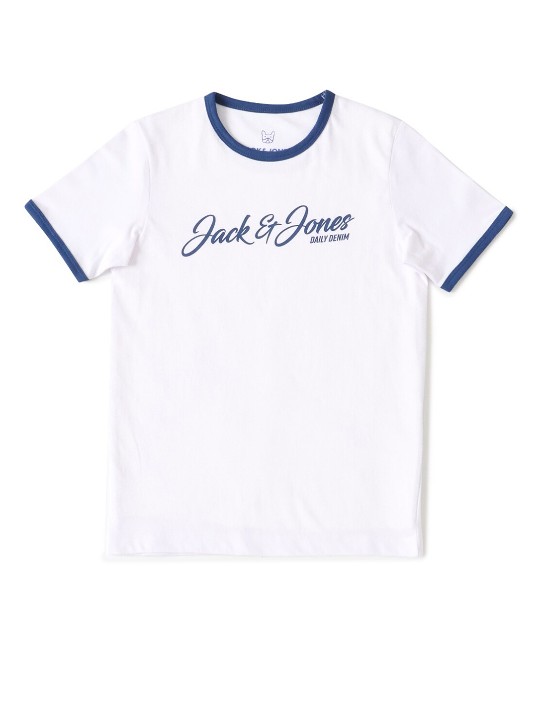 Jack & Jones Boys White Typography Printed T-shirt