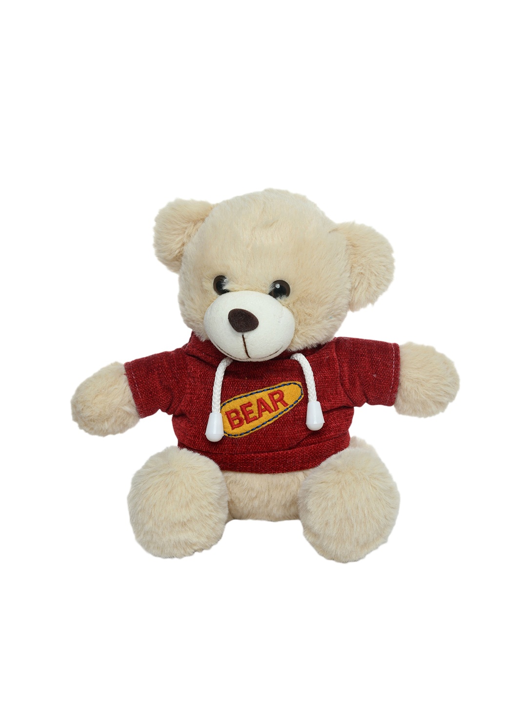 DukieKooky Kids Cream-Coloured & Red Hoodie Dress Teddy Bear Soft Toy