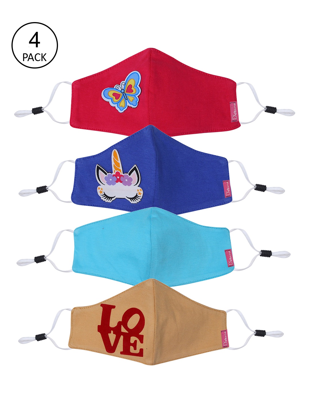 DChica Girls Pack Of 4 Multi Spring & Unicorns 2-Ply Cotton Reusable Cloth Face Masks
DChica Girls Pack Of 4 Multi Spring & Unicorns 2-Ply Cotton Reusable Cloth Face Masks