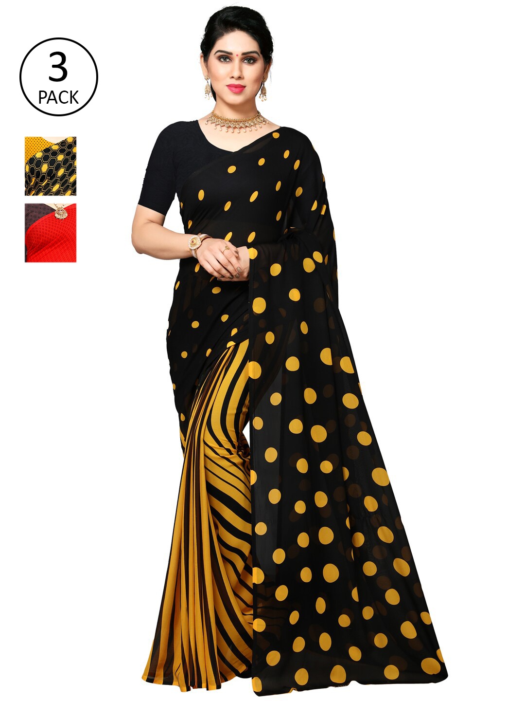 KALINI Yellow & Red Saree
