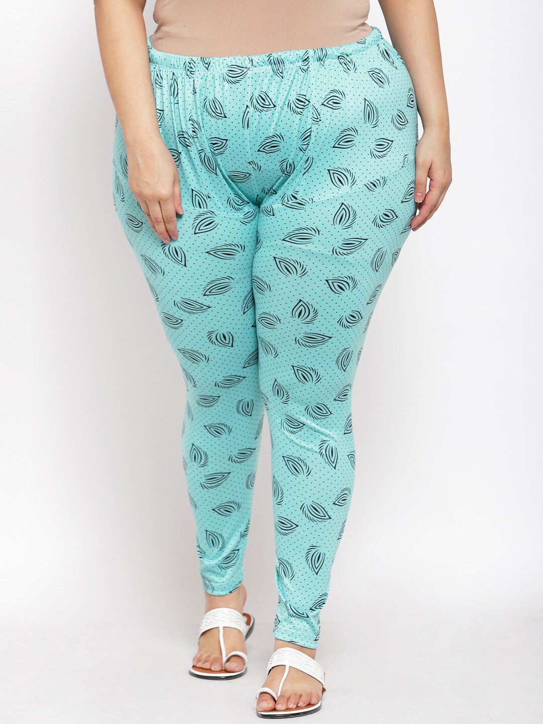 KLOTTHE Women Turquoise Blue & Black Printed Ankle-Length Plus Size Leggings
KLOTTHE Women Turquoise Blue & Black Printed Ankle-Length Plus Size Leggings