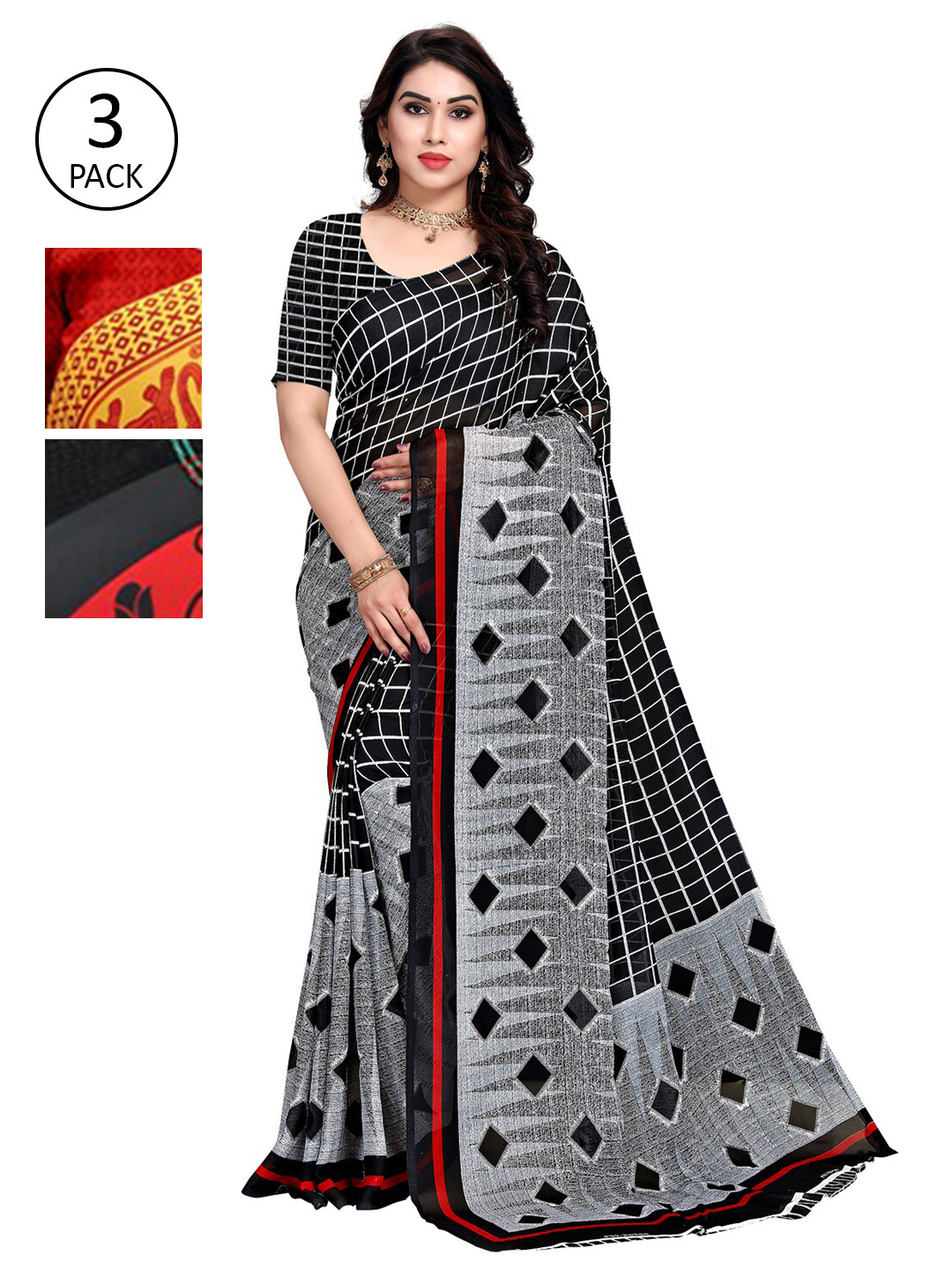 KALINI Pack Of 3 Printed Saree, Yellow
KALINI Pack Of 3 Printed Saree, Yellow