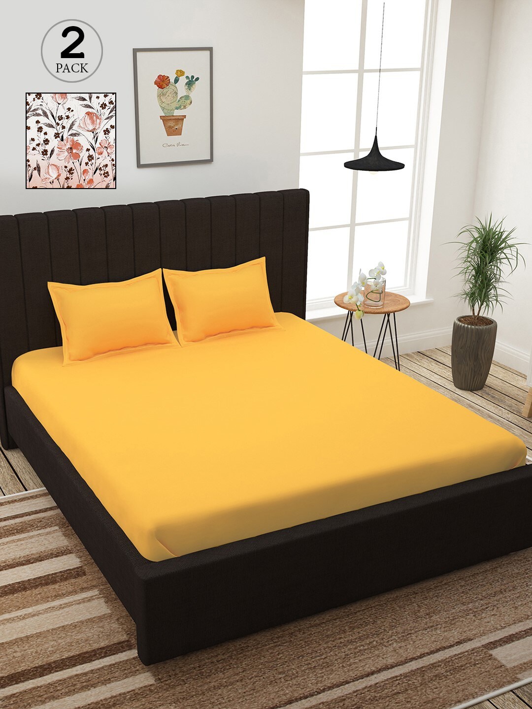 Story@home Yellow & Peach-Coloured Floral 210 TC 2 King Bedsheet with 4 Pillow Covers
Story@home Yellow & Peach-Coloured Floral 210 TC 2 King Bedsheet with 4 Pillow Covers