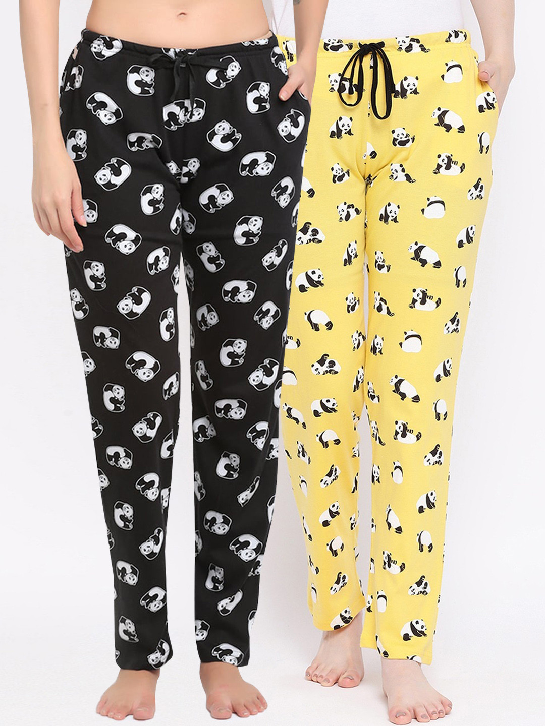 Kanvin Women Pack of 2 Printed Pure Cotton Lounge Pants, Black
Kanvin Women Pack of 2 Printed Pure Cotton Lounge Pants, Black