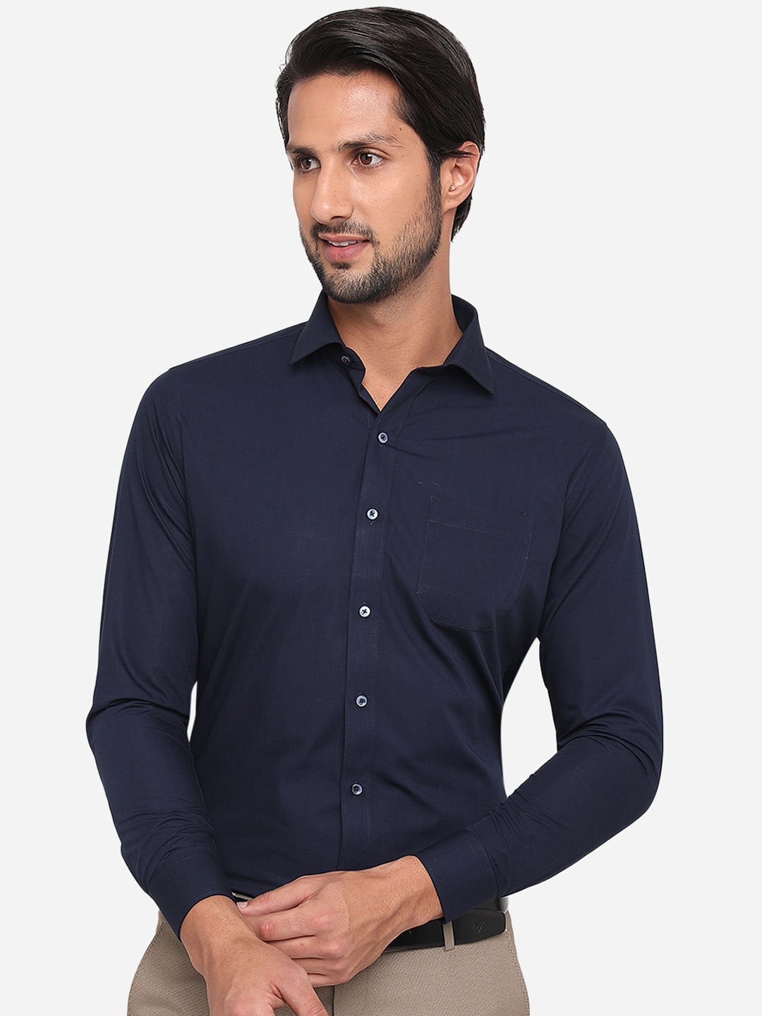 Greenfibre Men Blue Slim Fit Formal Shirt