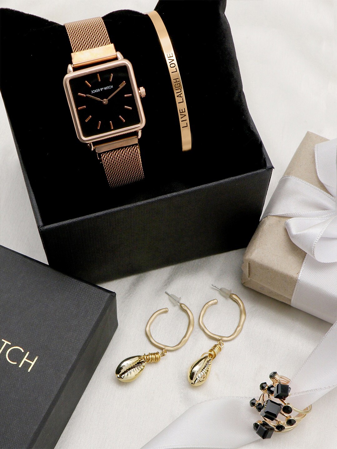 JOKER & WITCH Women Black & Gold-Toned Then Came You Love Stack Watch Gift Set JWLS130
JOKER & WITCH Women Black & Gold-Toned Then Came You Love Stack Watch Gift Set JWLS130