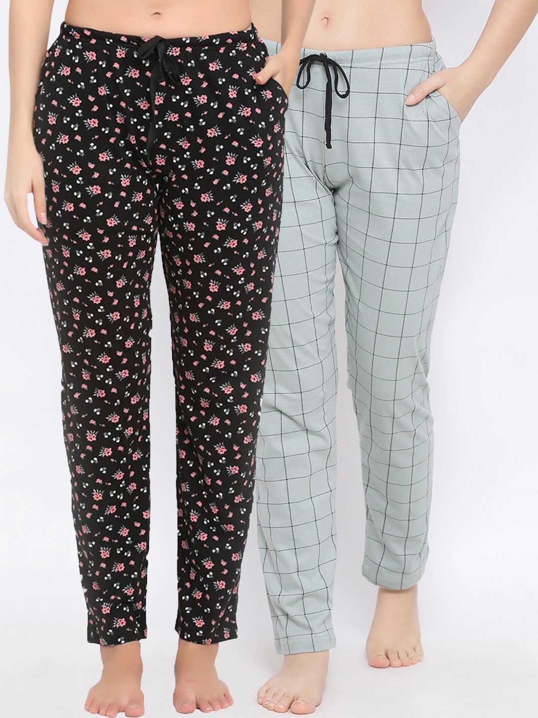Kanvin Women Black Pure Cotton Lounge Pants