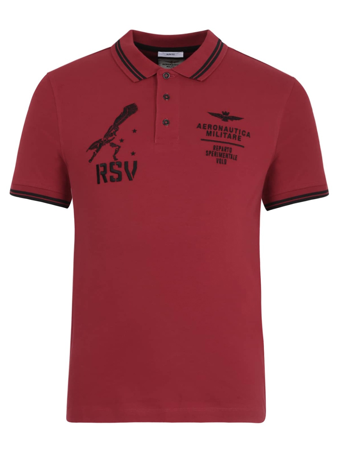 Aeronautica Militare Men Red Polo Collar T-shirt