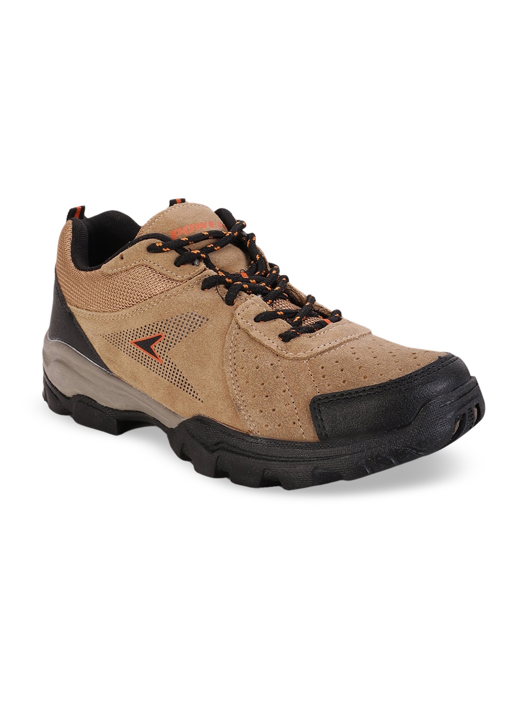 Power Men Brown Leather Trekking Shoes