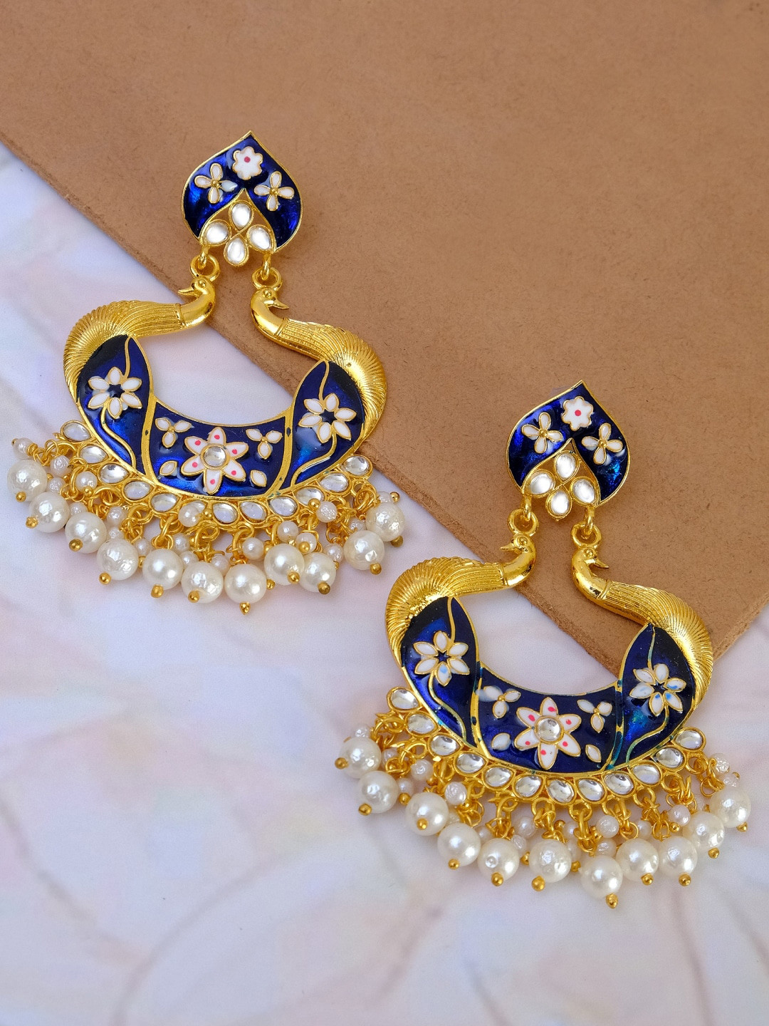 Crunchy Fashion Navy Blue Contemporary Chandbalis Earrings 
Crunchy Fashion Navy Blue Contemporary Chandbalis Earrings