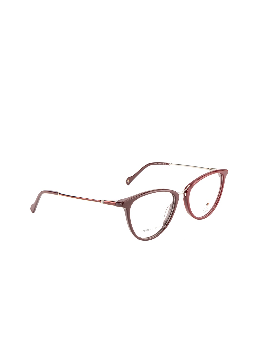 Ted Smith Women Brown & Maroon Full Rim Cateye Frames Eyeglasses