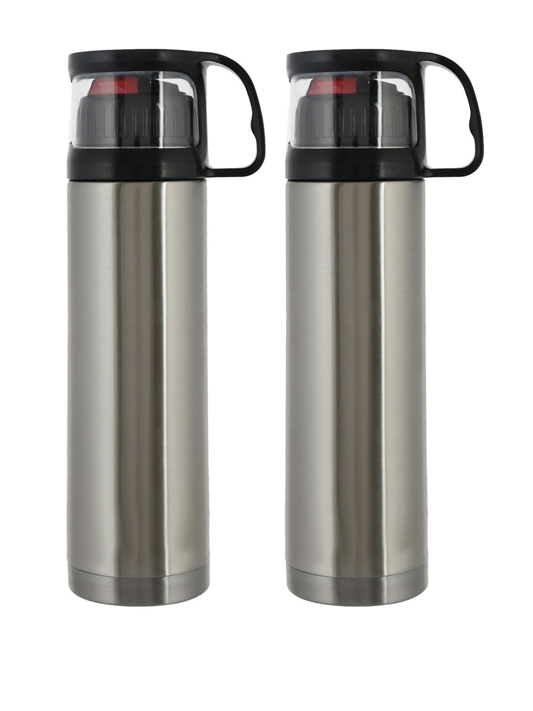 Kuber Industries Set Of 2 Silver-Toned & Black Solid Thermosteel 24 Hours Hot & Cold Vacuum Flask With Drinking Cup Lid 500 ml
Kuber Industries Set Of 2 Silver-Toned & Black Solid Thermosteel 24 Hours Hot & Cold Vacuum Flask With Drinking Cup Lid 500 ml
