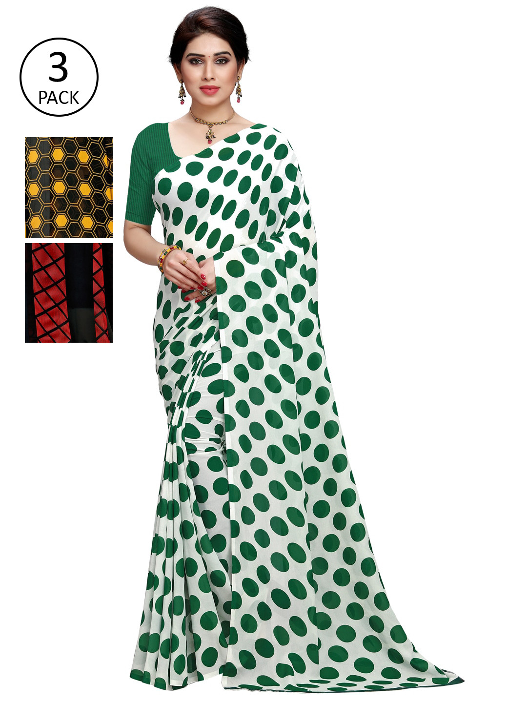 KALINI Pack of 3 Yellow & Green Saree
KALINI Pack of 3 Yellow & Green Saree