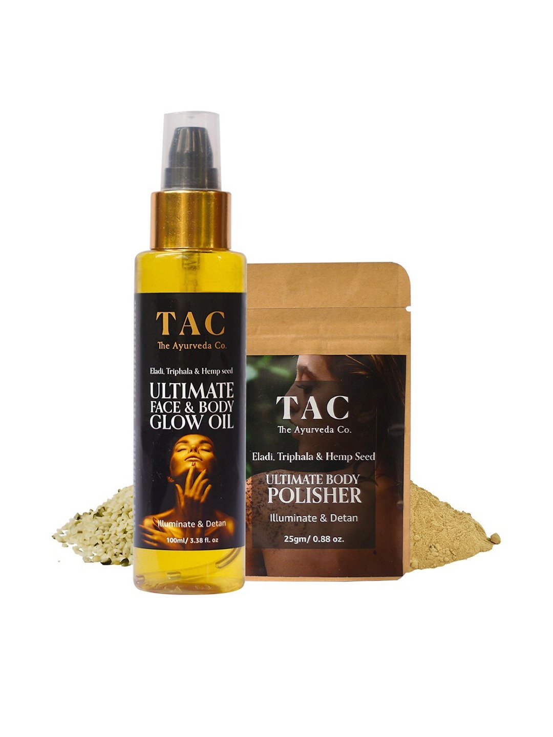 TAC - The Ayurveda Co. Eladi Triphla Hemp Seed Body Scrub & Massage Oil for Detan & Glow, Brown
TAC - The Ayurveda Co. Eladi Triphla Hemp Seed Body Scrub & Massage Oil for Detan & Glow, Brown
