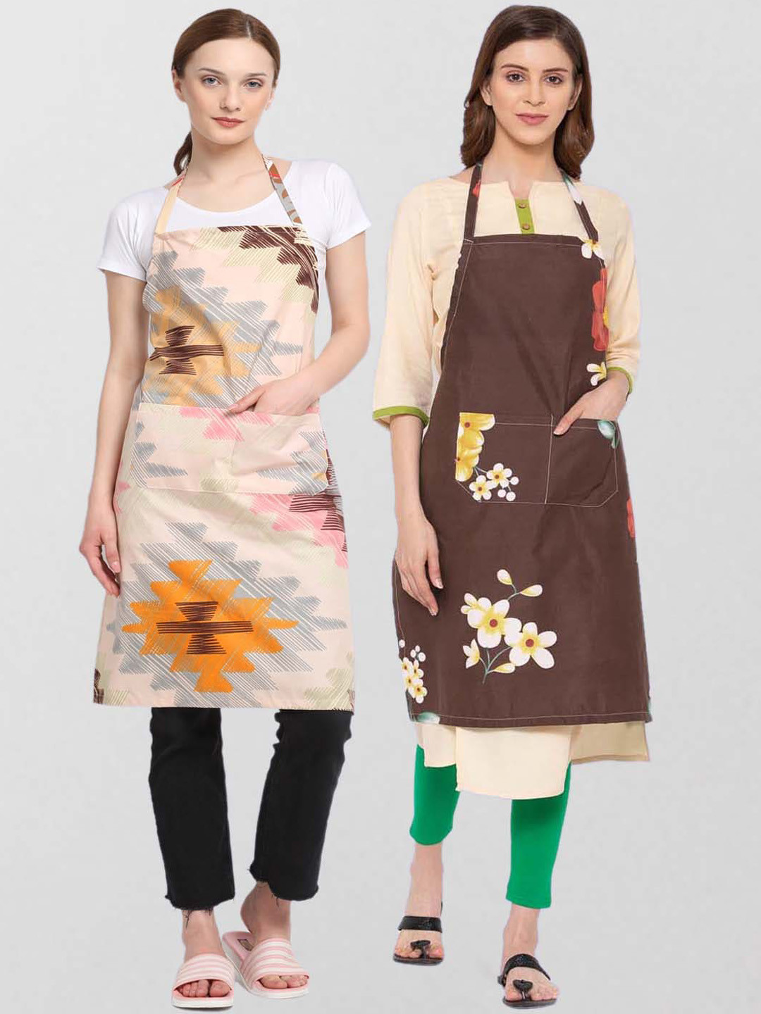 KLOTTHE Unisex Pack Of 2 Printed 210 TC Cotton Aprons, Brown
KLOTTHE Unisex Pack Of 2 Printed 210 TC Cotton Aprons, Brown