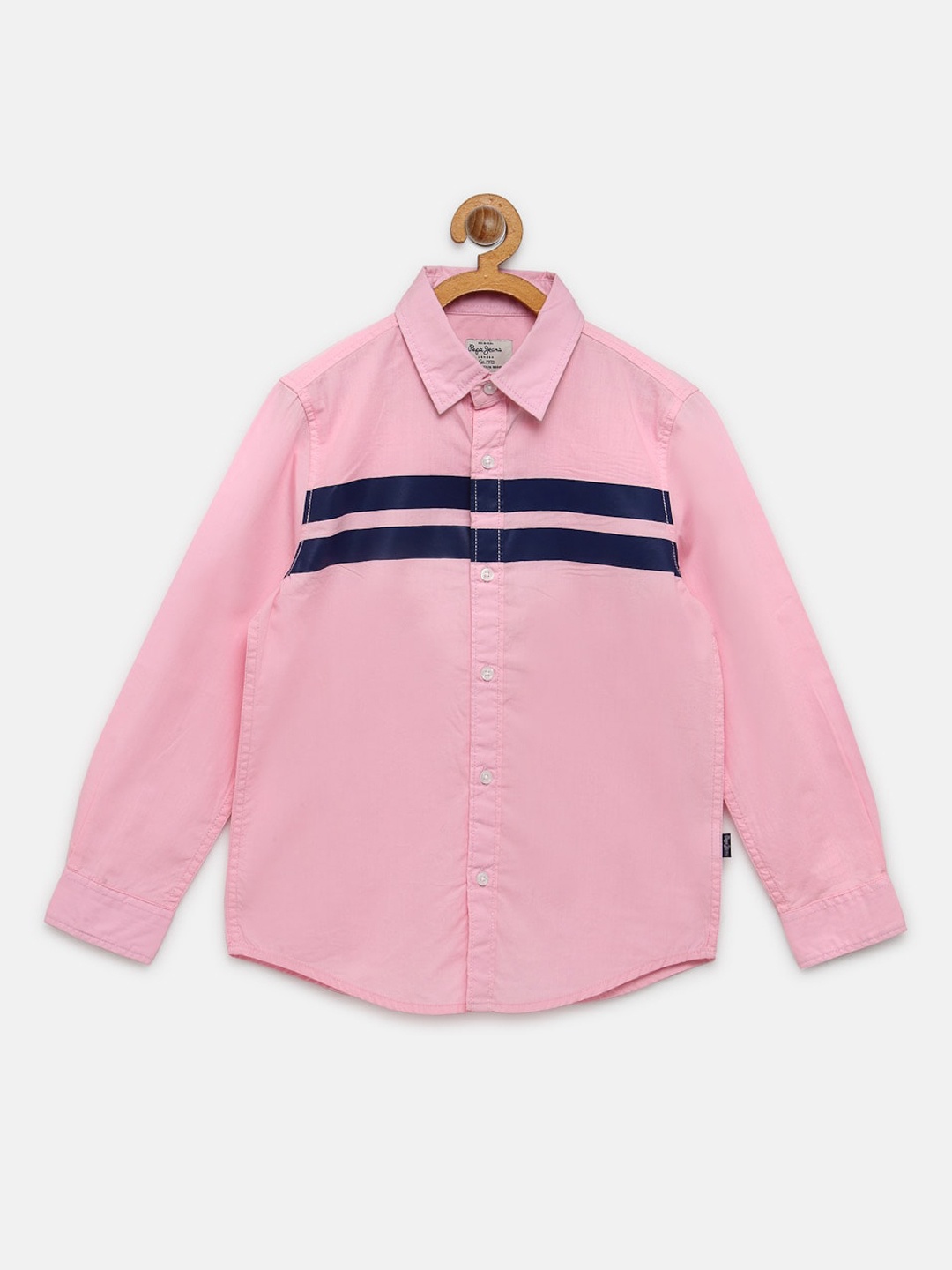 Pepe Jeans Boys Pink Striped Casual Shirt