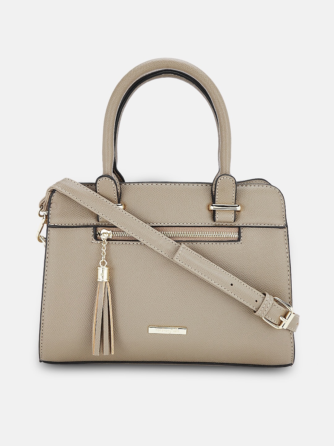 Forever Glam by Pantaloons Taupe Leather Structured Handheld Bag with Shoulder strap
Forever Glam by Pantaloons Taupe Leather Structured Handheld Bag with Shoulder strap
