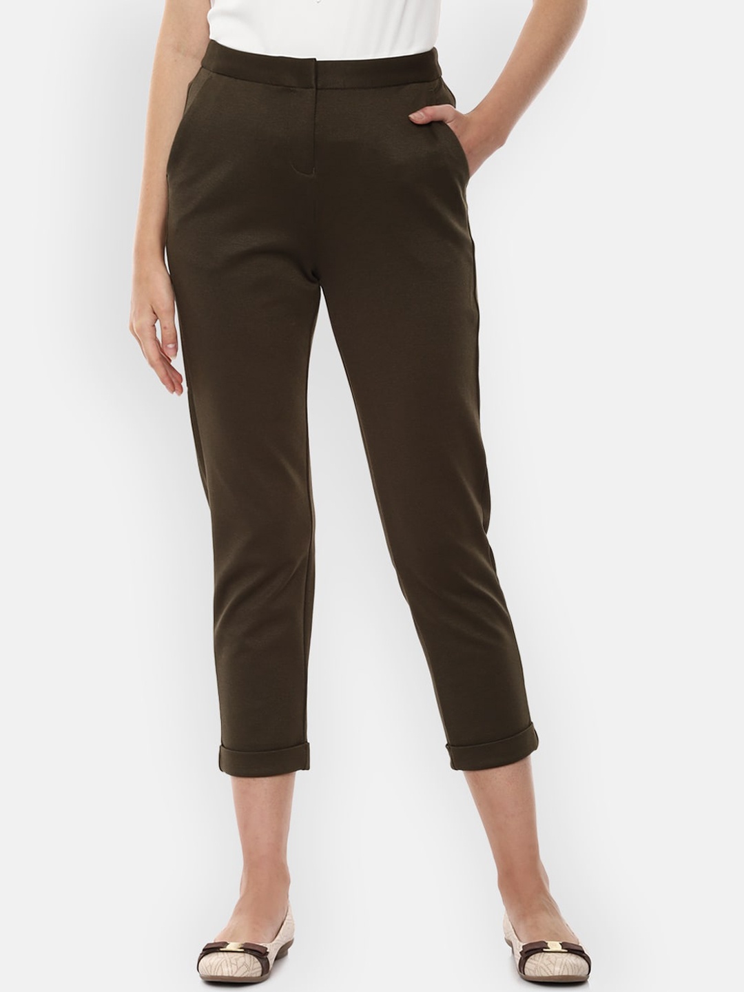 Van Heusen Woman Women Olive Cigarette Trousers Cigarette Trousers
