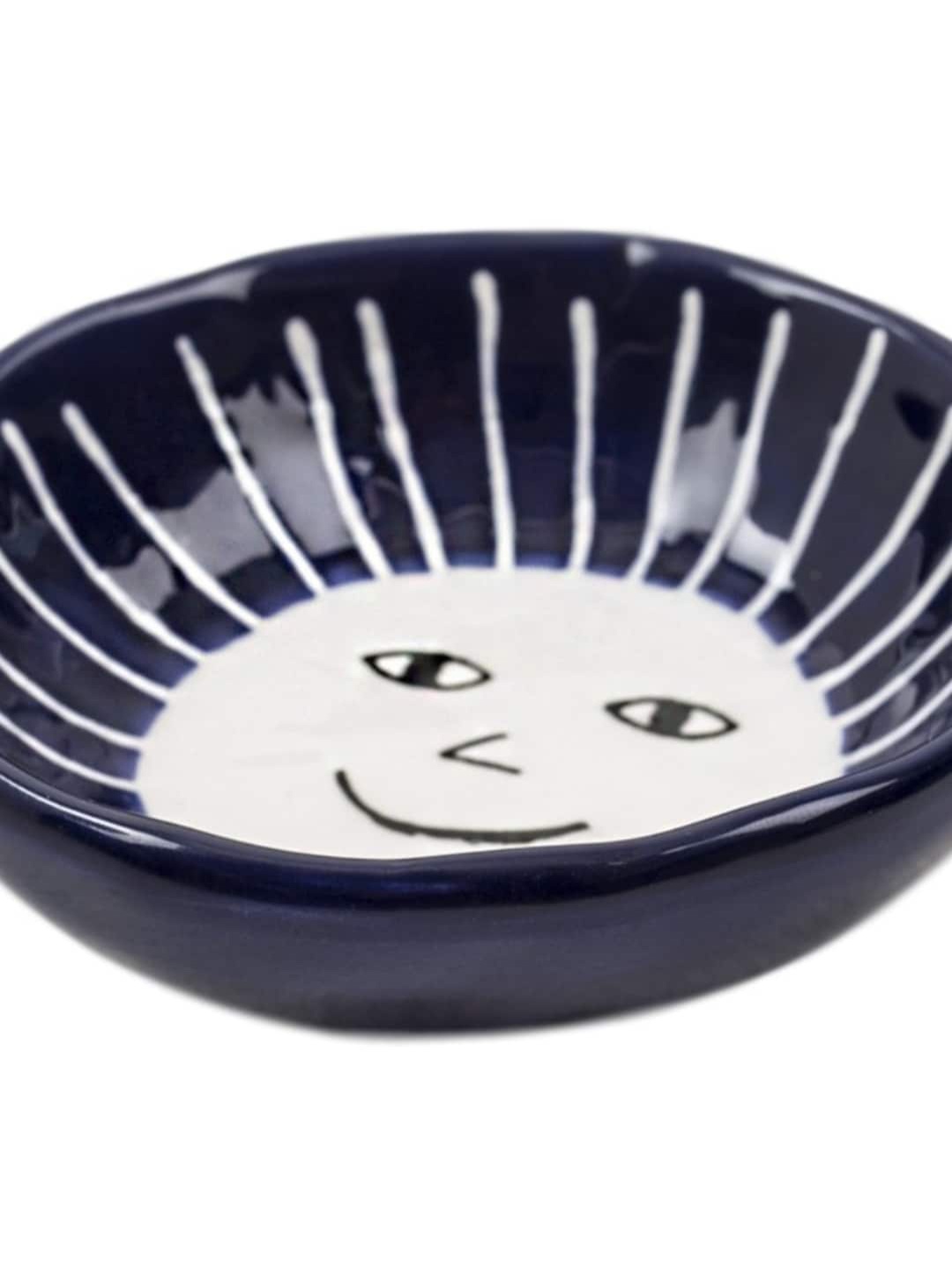 Chumbak Navy Blue & White Cheerful Rays Trinket Tray