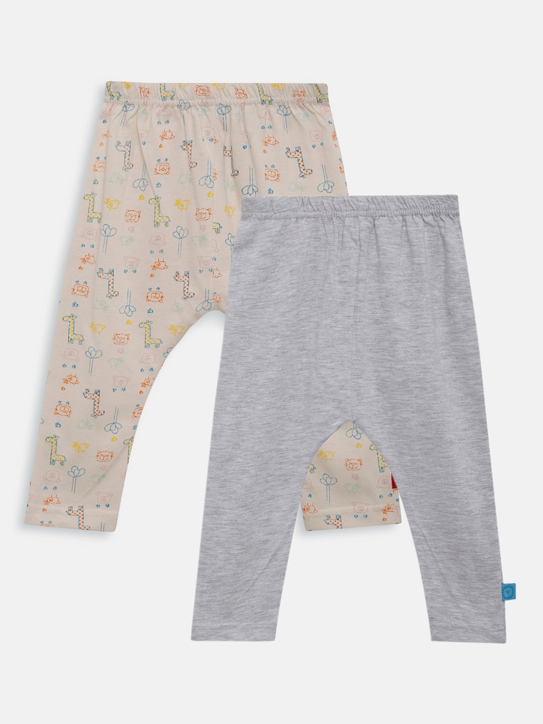 Aomi Unisex Kids Pack Of 2 Ankle-Length Leggings, Beige