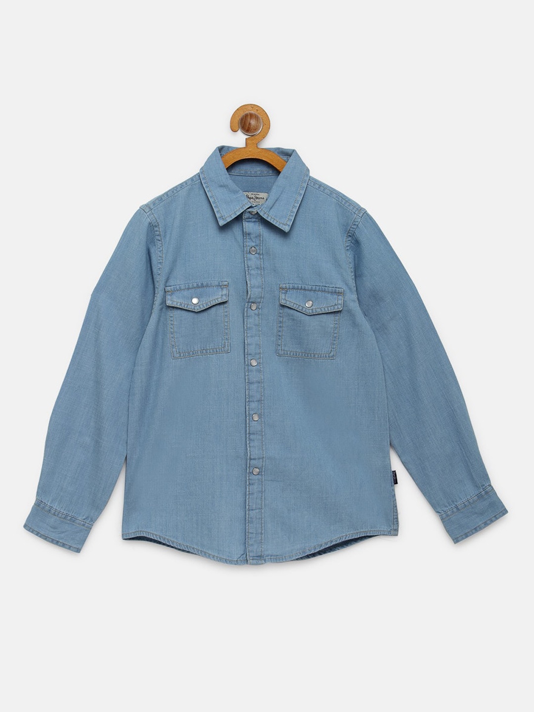 Pepe Jeans Boys Blue Pure Cotton Casual Shirt