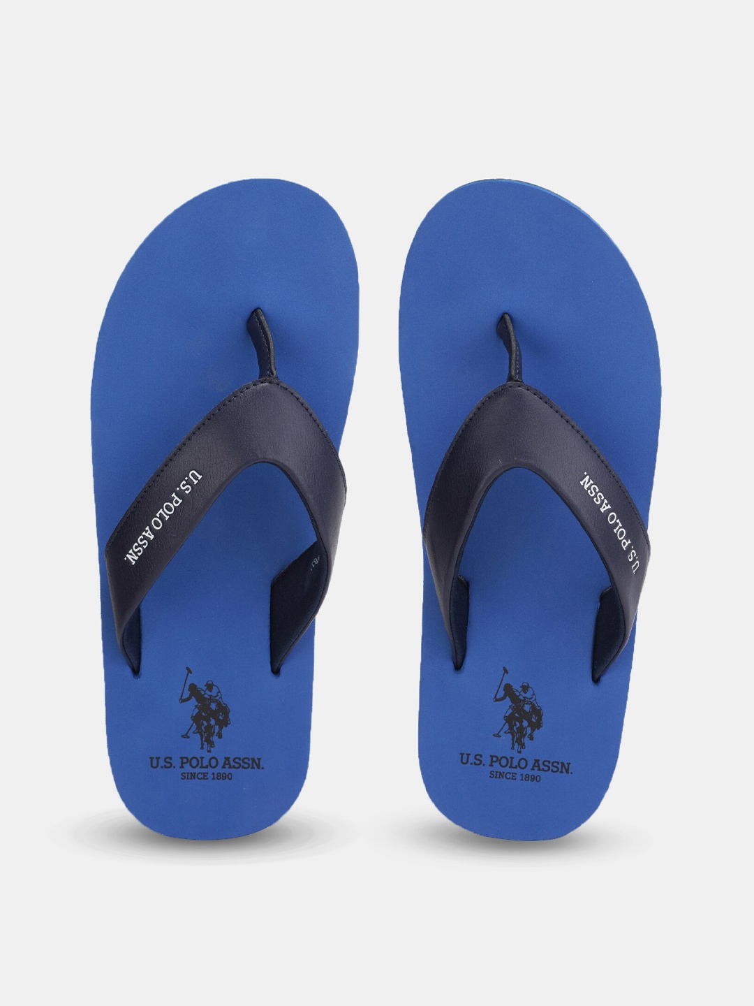 U S Polo Assn Men Blue & Black Thong Flip-Flops