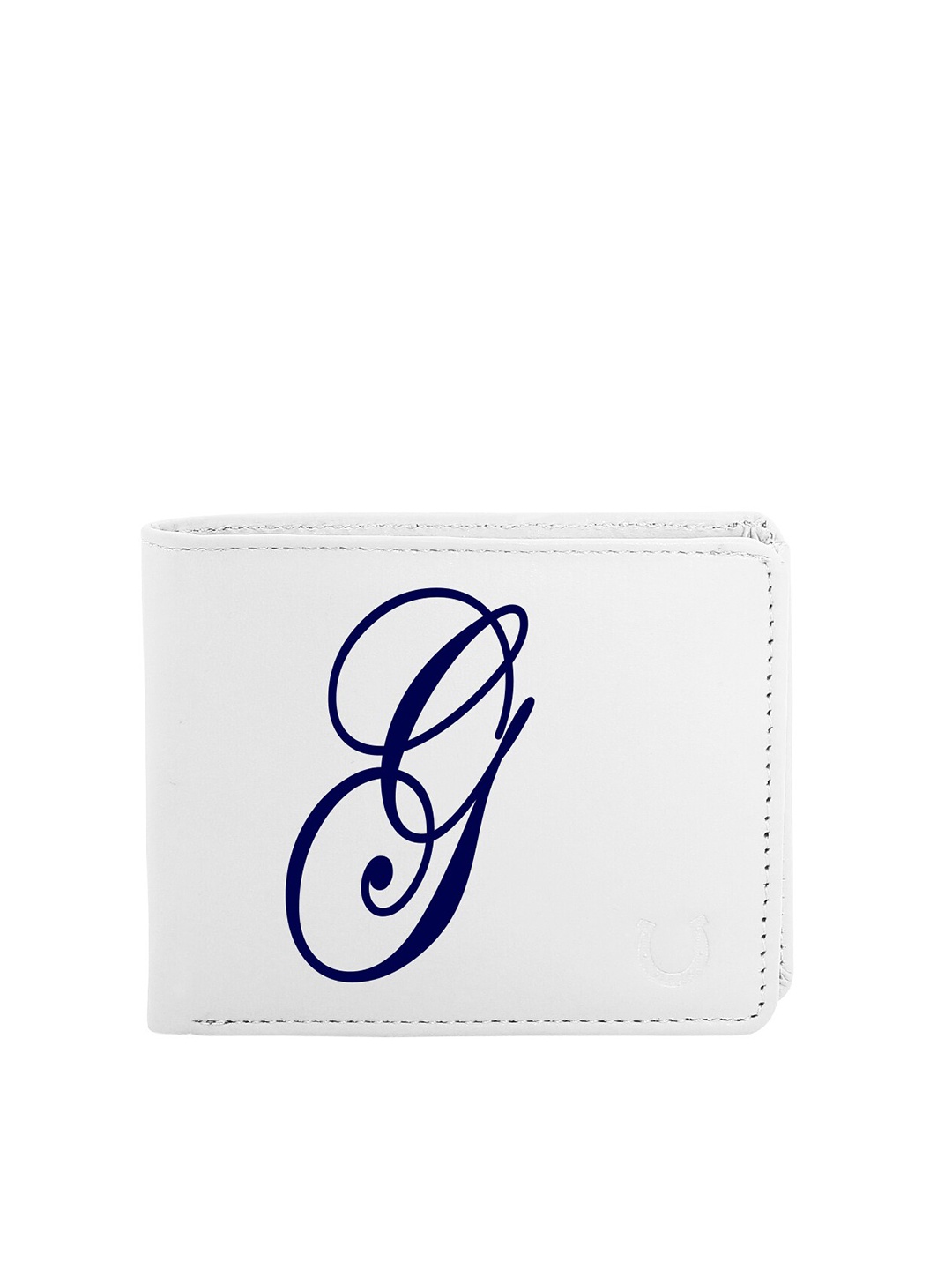 Blacksmith Men White & Navy Blue Typography Printed PU Two Fold Wallet with SD Card Holder
