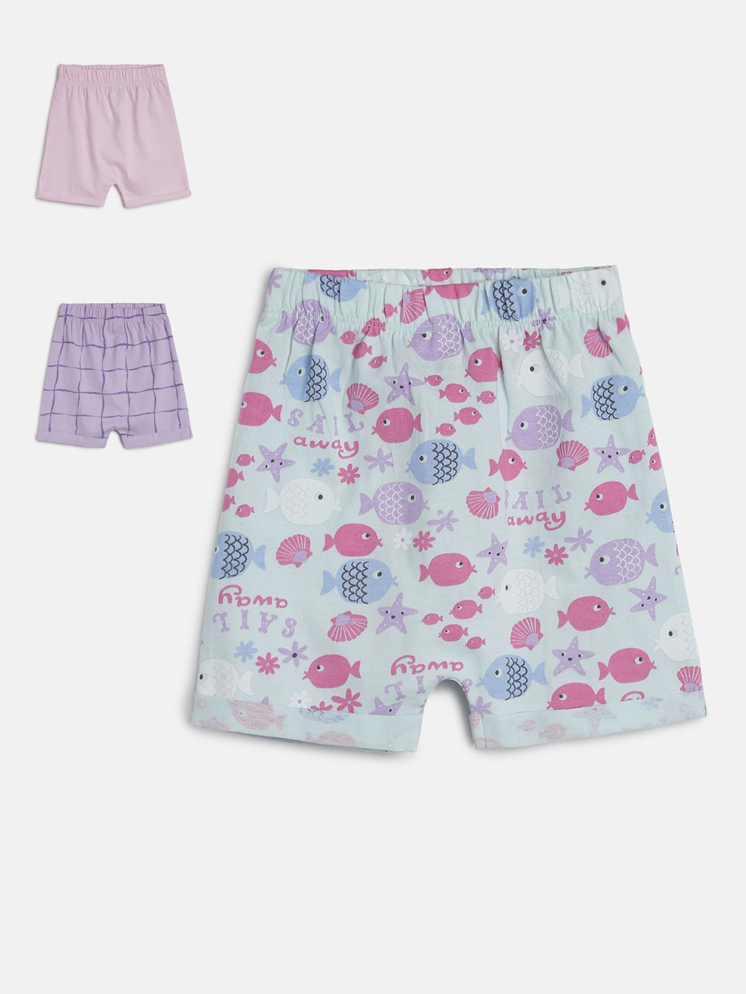 MINI KLUB Girls Multicoloured Pack of 3 Conversational Printed Mid-Rise Regular Shorts, Multi
MINI KLUB Girls Multicoloured Pack of 3 Conversational Printed Mid-Rise Regular Shorts, Multi