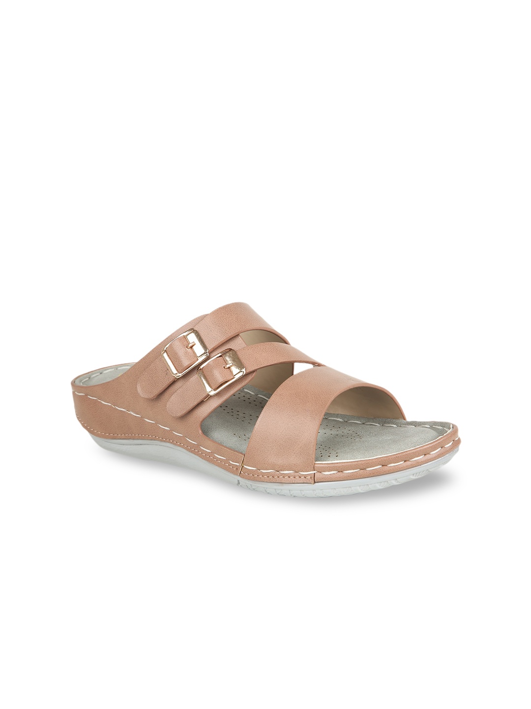VALIOSAA Pink Comfort Sandals with Buckles