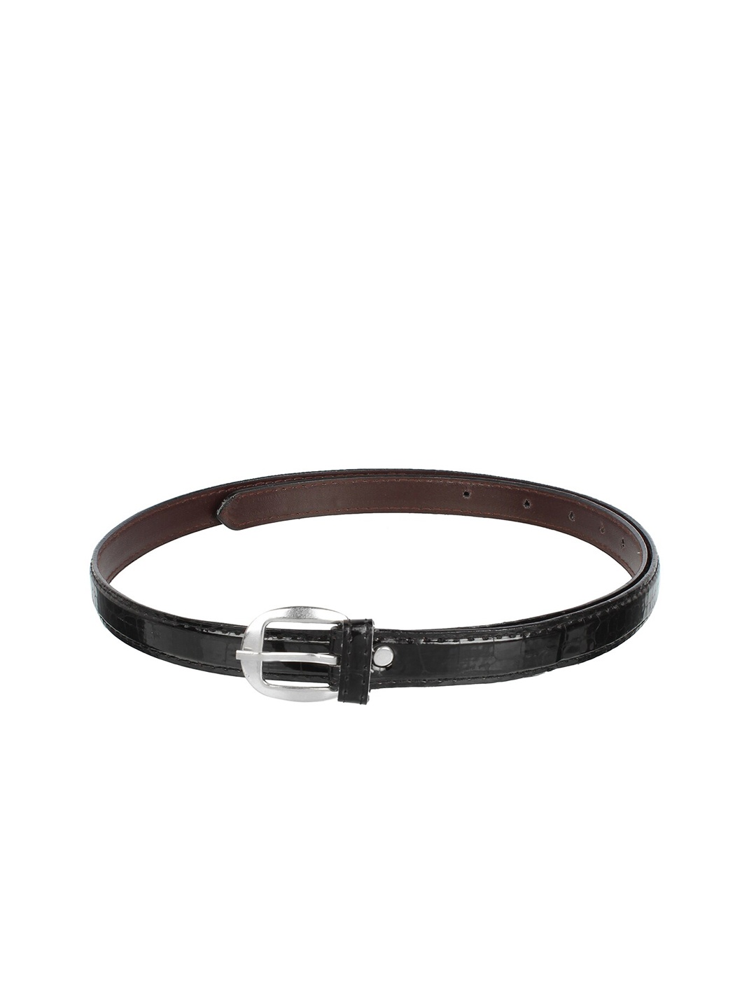 Swiss Design Women Black Textured Belt