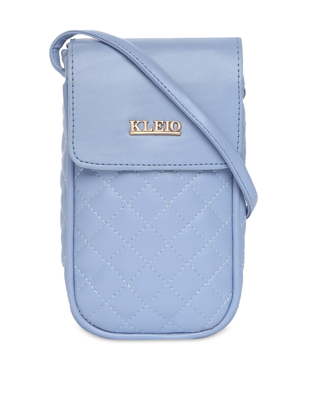 KLEIO Blue Structured Sling Bag with Quilted