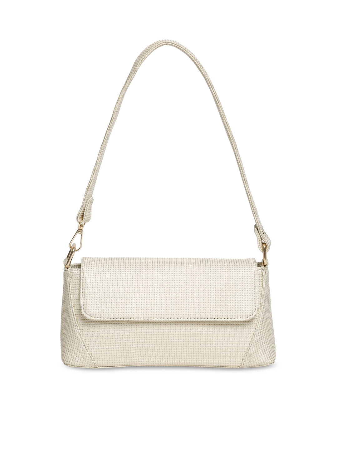 Apsis Cream-Coloured Textured Structured Shoulder Bag