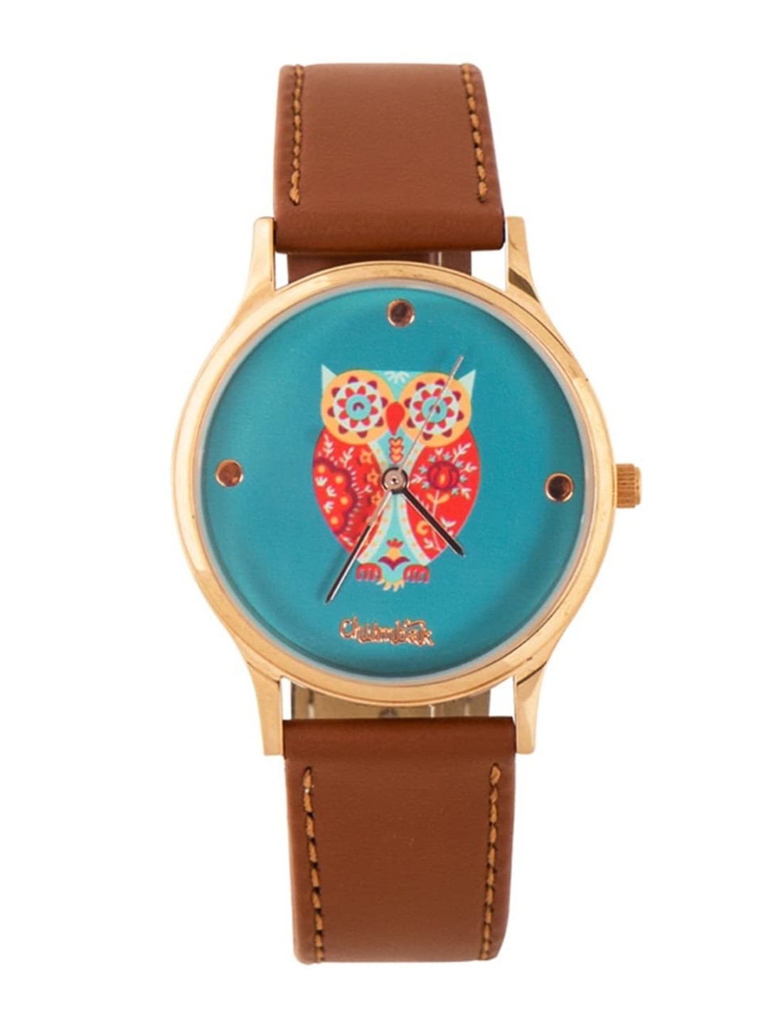 Chumbak Women Blue Brass Embellished Dial & Brown Straps Analogue Watch 8907605016622
Chumbak Women Blue Brass Embellished Dial & Brown Straps Analogue Watch 8907605016622