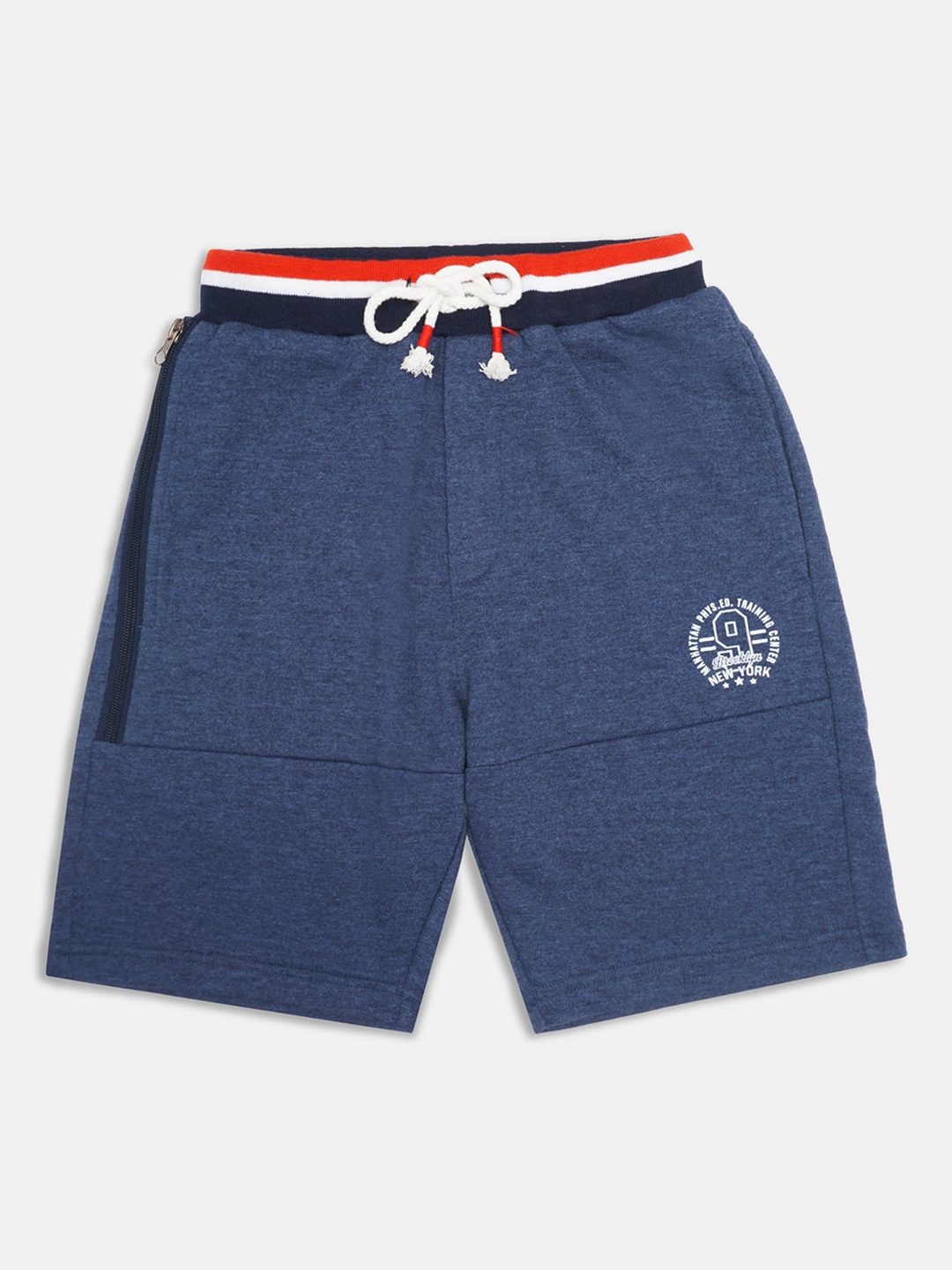 Lil Tomatoes Boys Blue Mid-Rise Cotton Bermuda Shorts