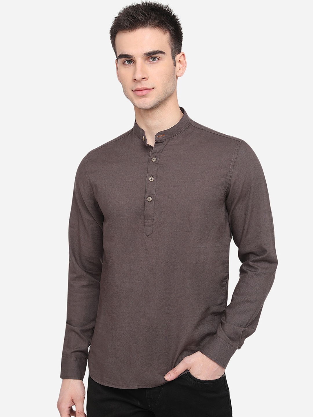 Greenfibre Men Brown Slim Fit Casual Shirt