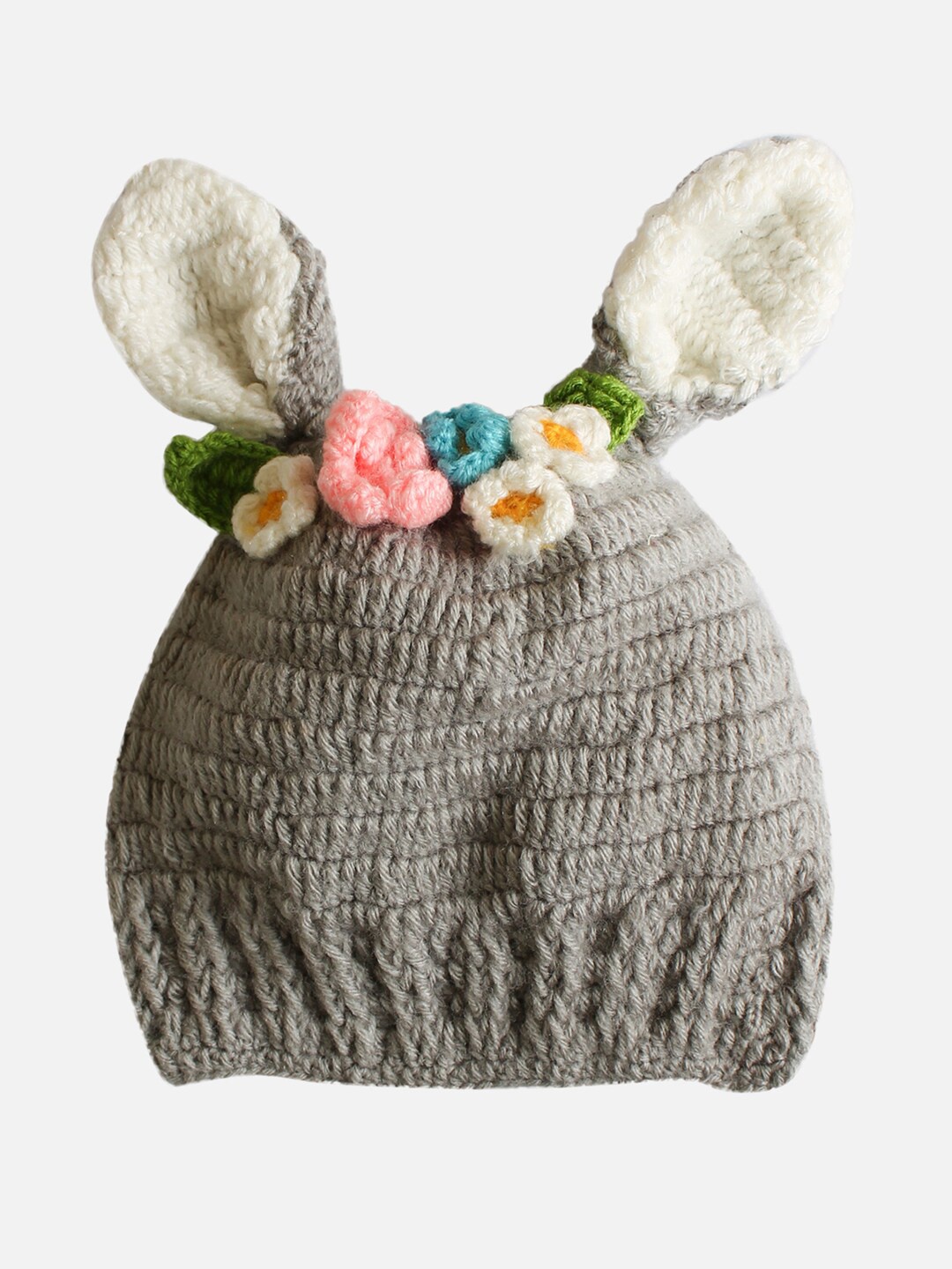 Woonie Kids Grey & White Handmade Woolen Beanie