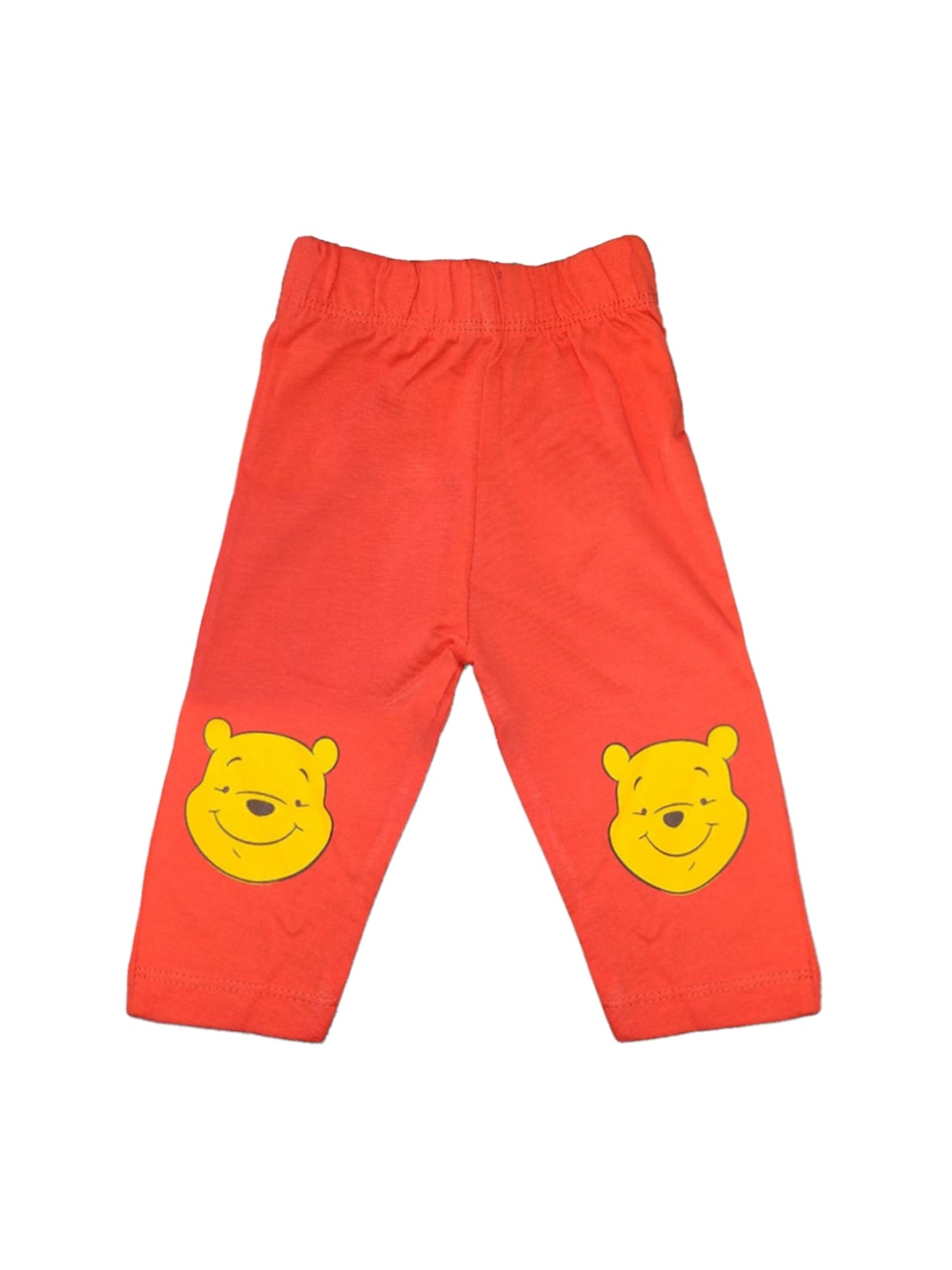 Disney Girls Orange & Yellow Winnie The Pooh Printed Pure Cotton 160 GSM Leggings