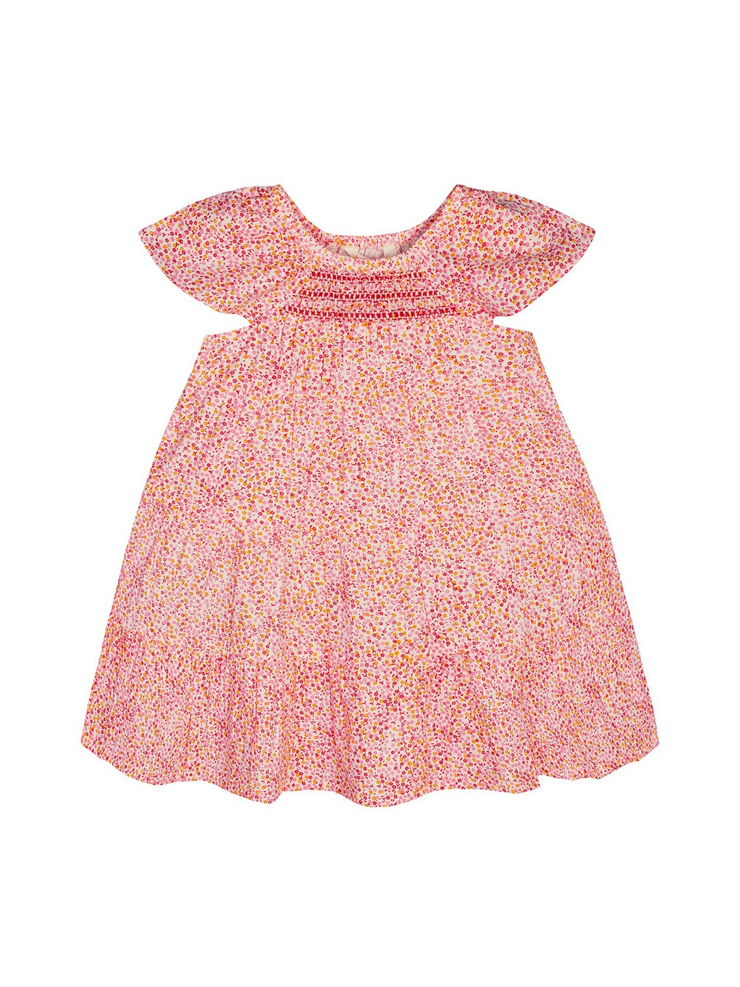 Budding Bees Infant Girls Pink Floral Printed A-line Dress
