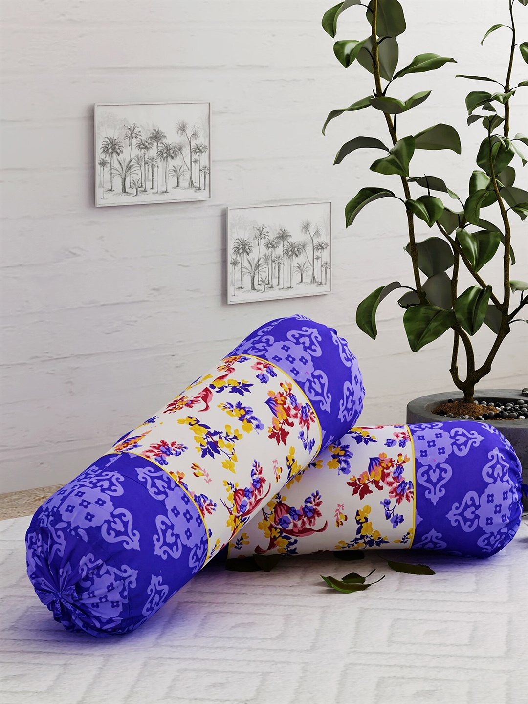 Salona Bichona Set Of 2 Blue & White Floral Printed Pure Cotton 210 TC Bolster Covers
Salona Bichona Set Of 2 Blue & White Floral Printed Pure Cotton 210 TC Bolster Covers