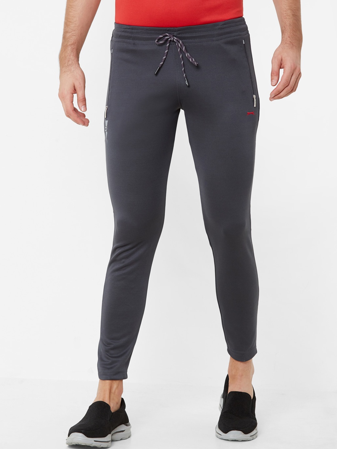 Black Panther Men Charcoal Grey Slim-Fit Track Pants