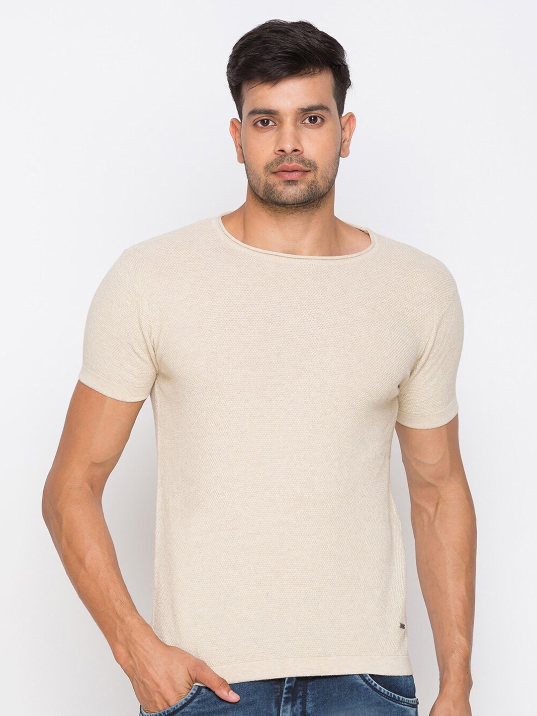 Globus Men Beige T-shirt
