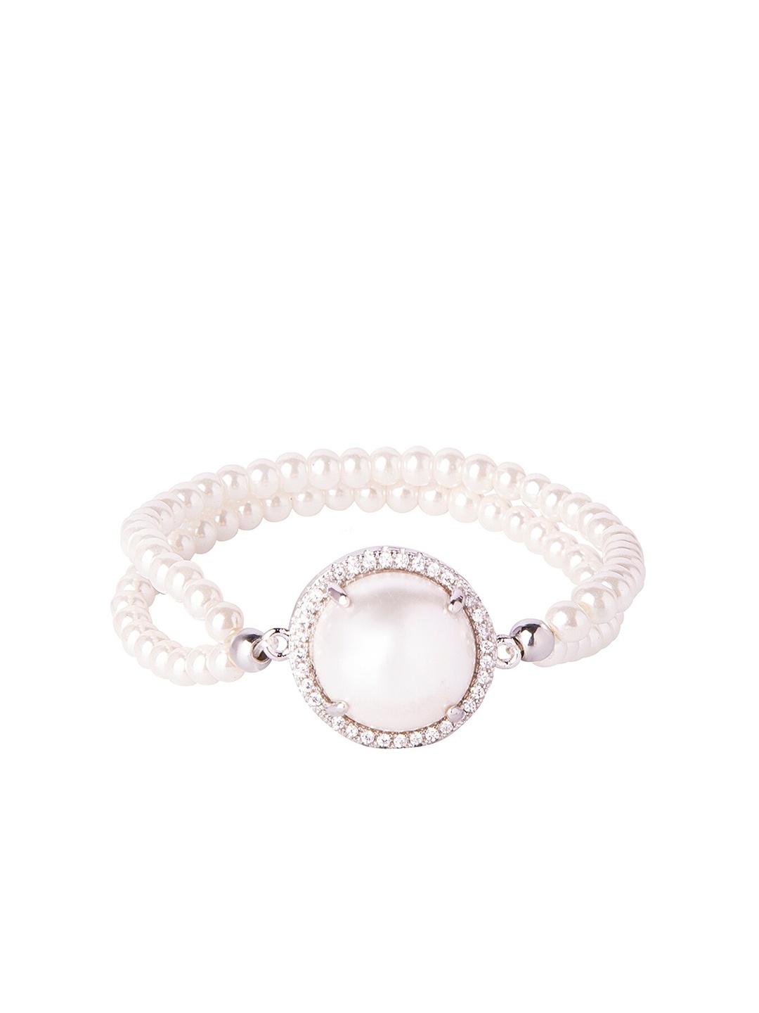 Moon Dust Women Silver-Toned & White Brass American Diamond Silver-Plated Charm Bracelet
Moon Dust Women Silver-Toned & White Brass American Diamond Silver-Plated Charm Bracelet