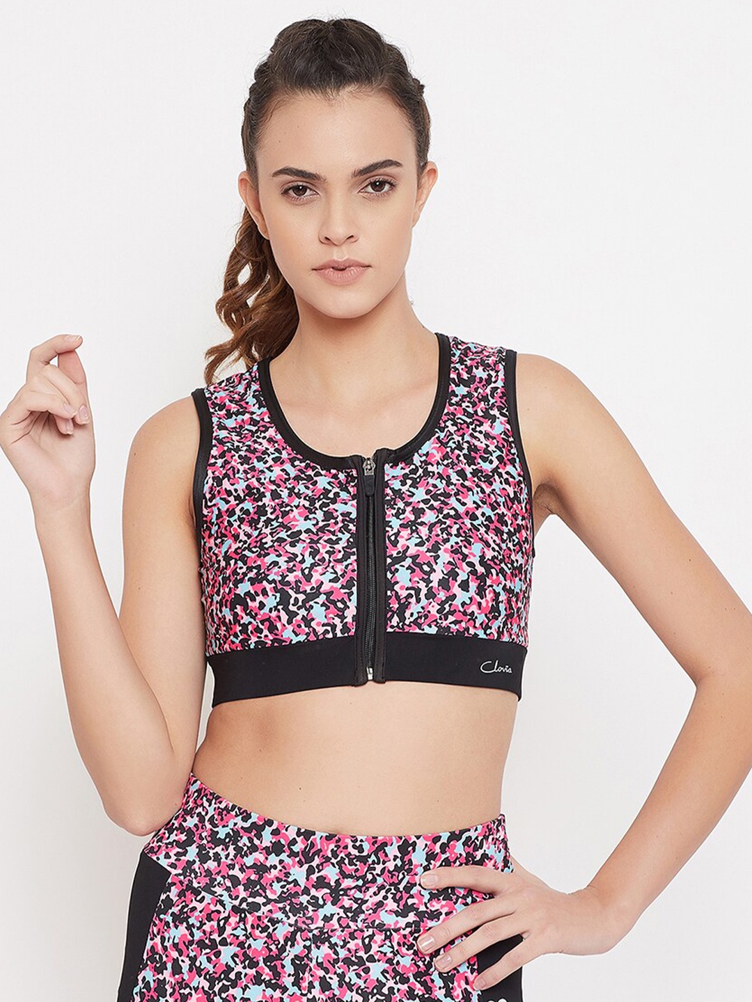 Clovia Pink & Black Full Coverage Lightly Padded Workout Sports Bra BR2083P22XXL-Pink
Clovia Pink & Black Full Coverage Lightly Padded Workout Sports Bra BR2083P22XXL-Pink