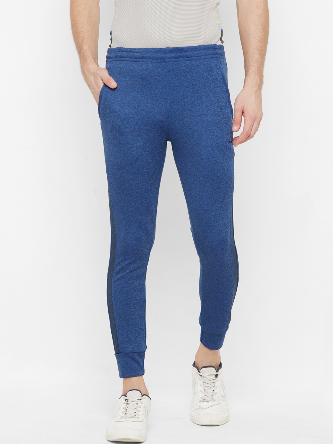 Black Panther Men Blue Solid Slim-Fit Joggers